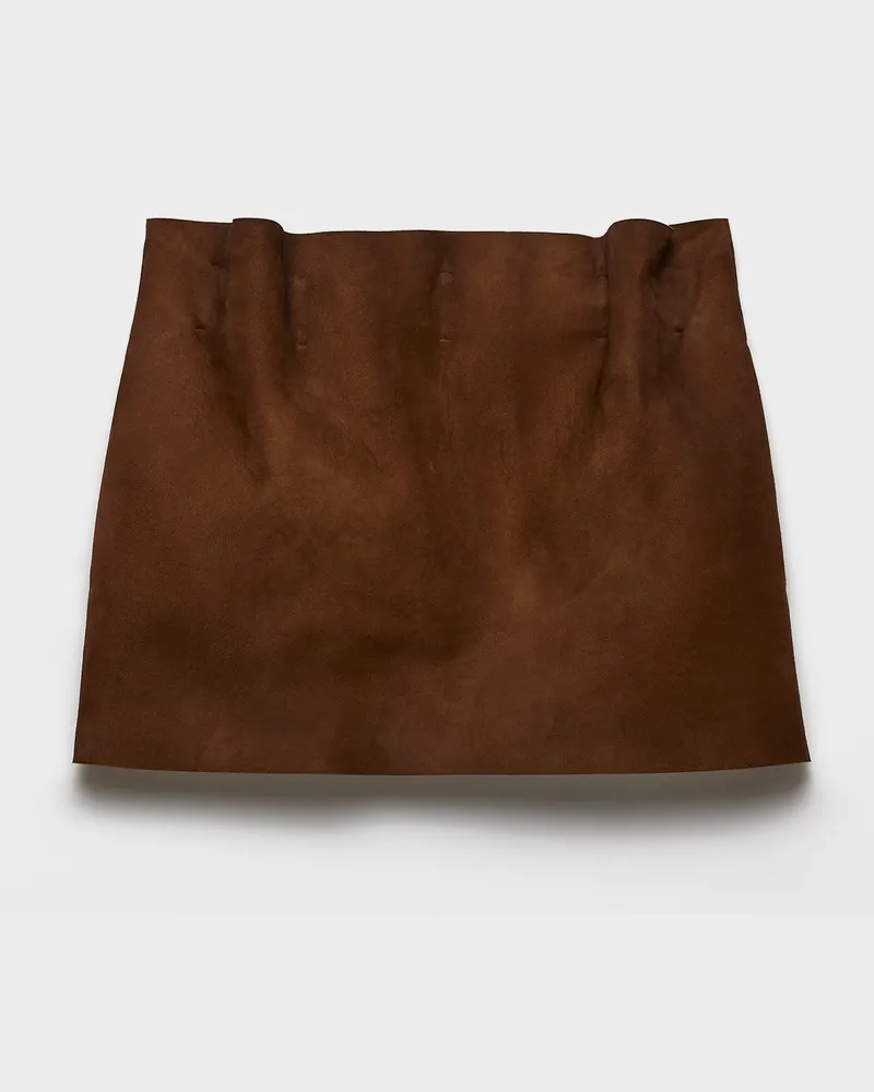 Prada Minirock aus Wildleder Kakaobraun