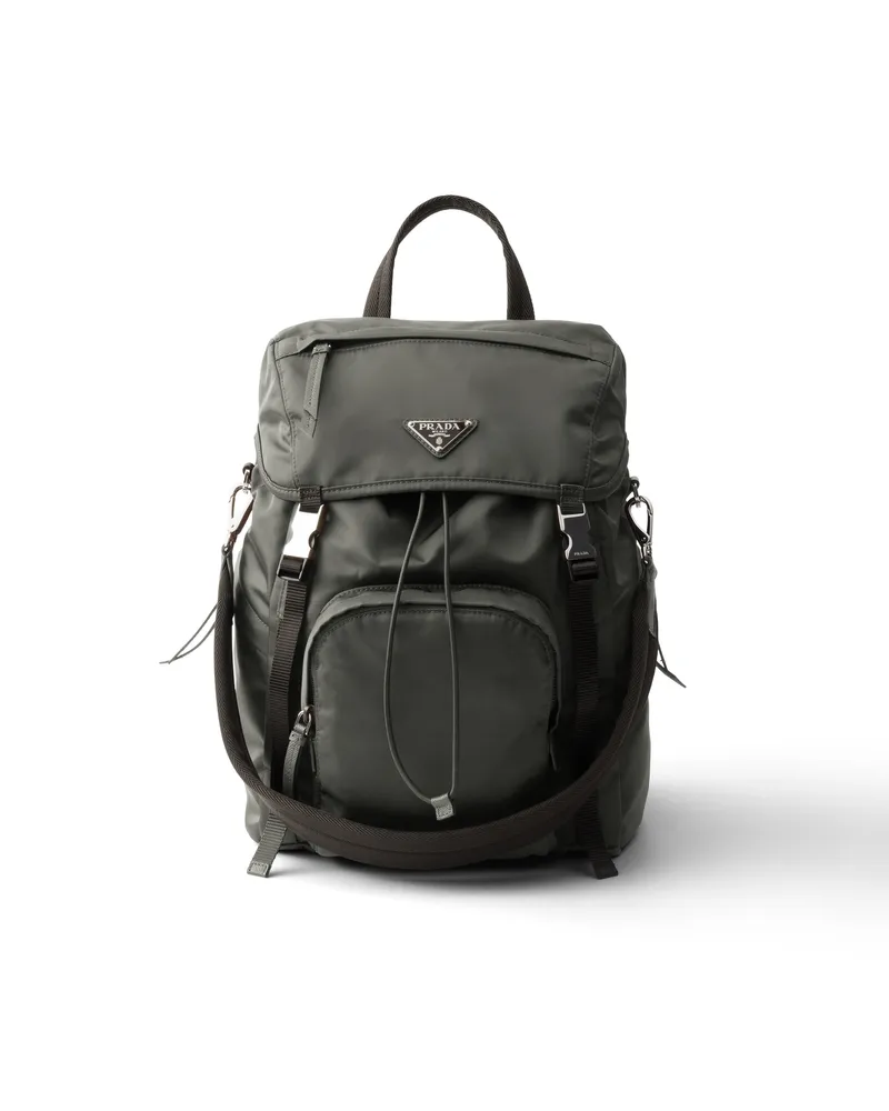 Prada Rucksack Aus Re-nylon, Damen, Quecksilbergrau Quecksilbergrau
