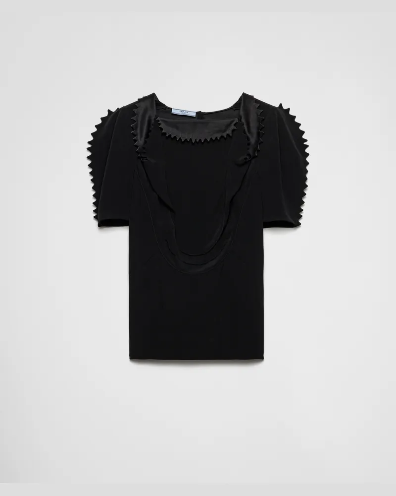 Prada Top aus Cady-Crêpe Schwarz