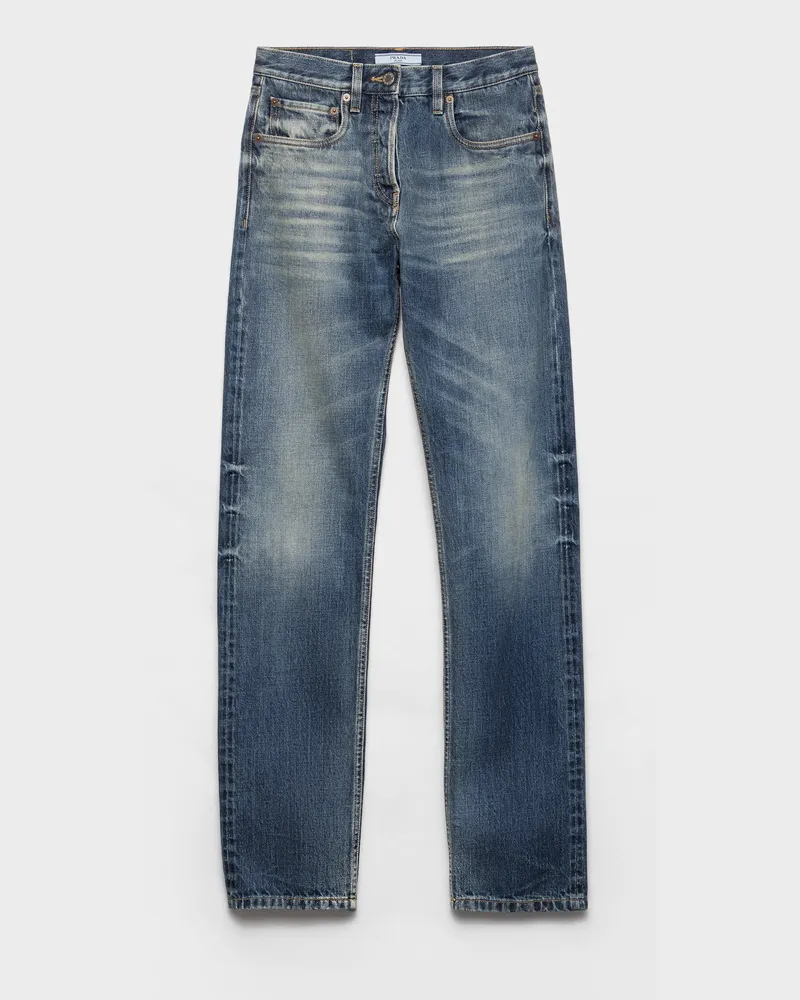 Prada Tapered-Jeans aus Selvedge Denim Blau