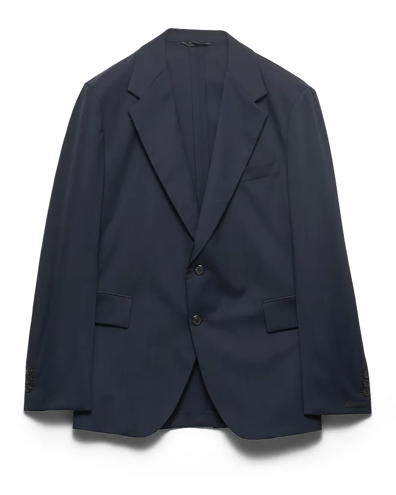 Prada Einreihige Jacke Aus Kaschmir, Herren, Blau, Größe Blau