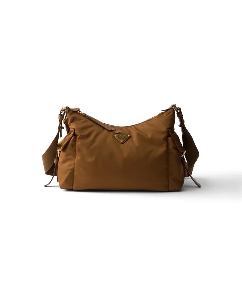 Prada Explore Große Tasche Aus Re-nylon Und Leder, Damen, Brandy Brandy