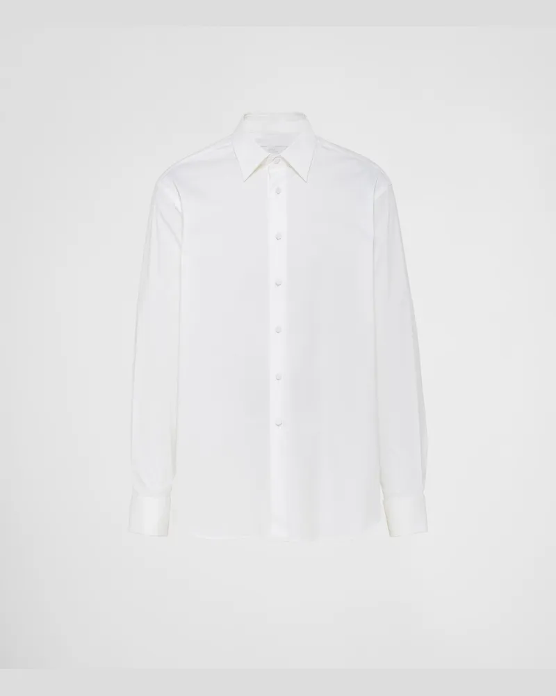 Prada Hemd aus Baumwoll-Stretch Weiss