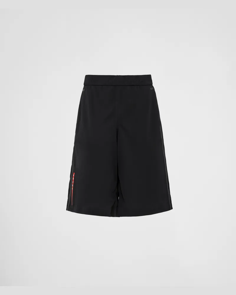 Prada Bermudas aus Piqué mit Nähten Schwarz