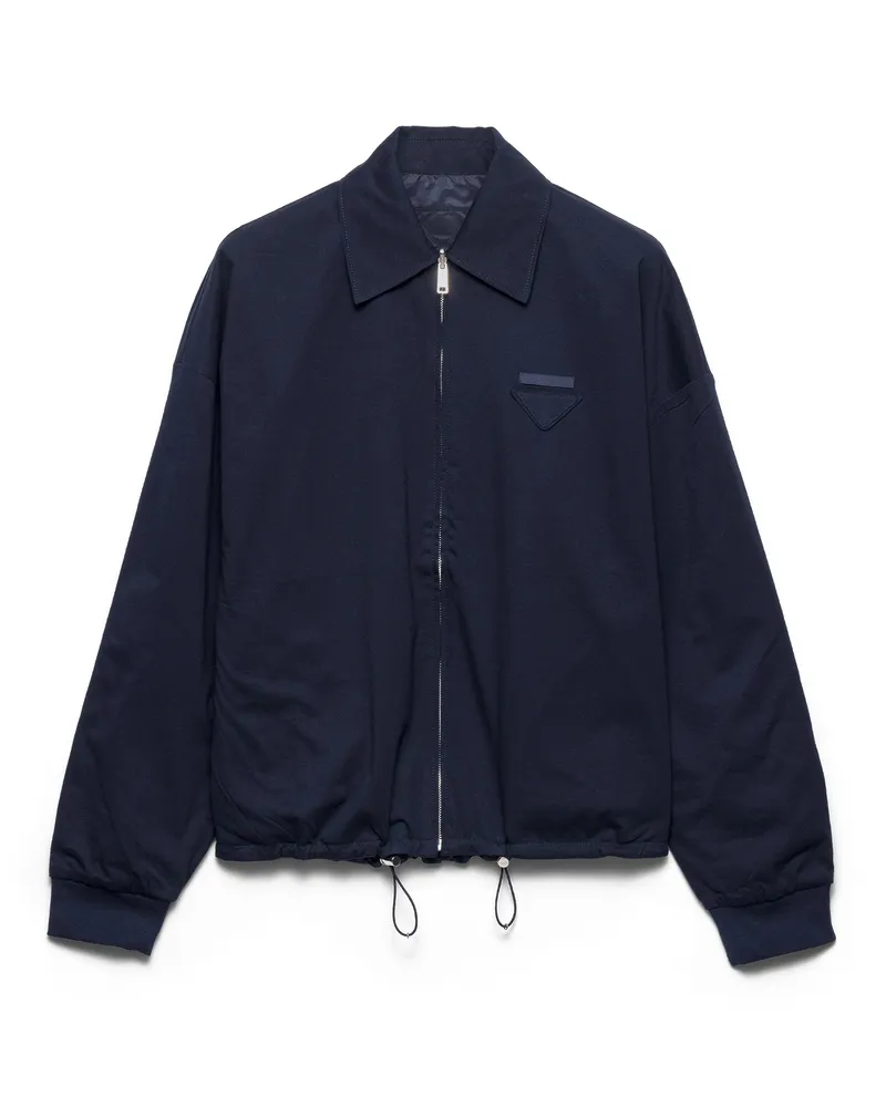 Prada Reversible Jersey Blouson Jacket, Damen, Marineblau, Größe Marineblau