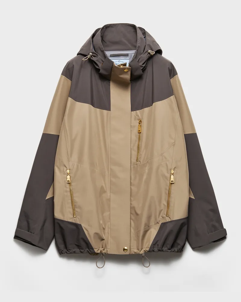 Prada Blousonjacke aus Funktionsgewebe Lehm