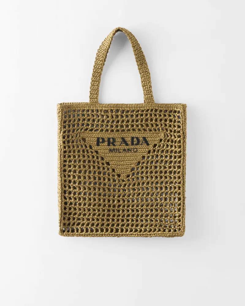 Prada Gehäkelte Tote Bag Olivgrün