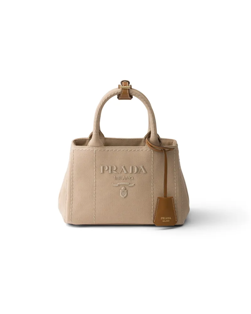 Prada Jardinière Mini-tasche Aus Baumwoll-canvas, Damen, Kordel Kordel
