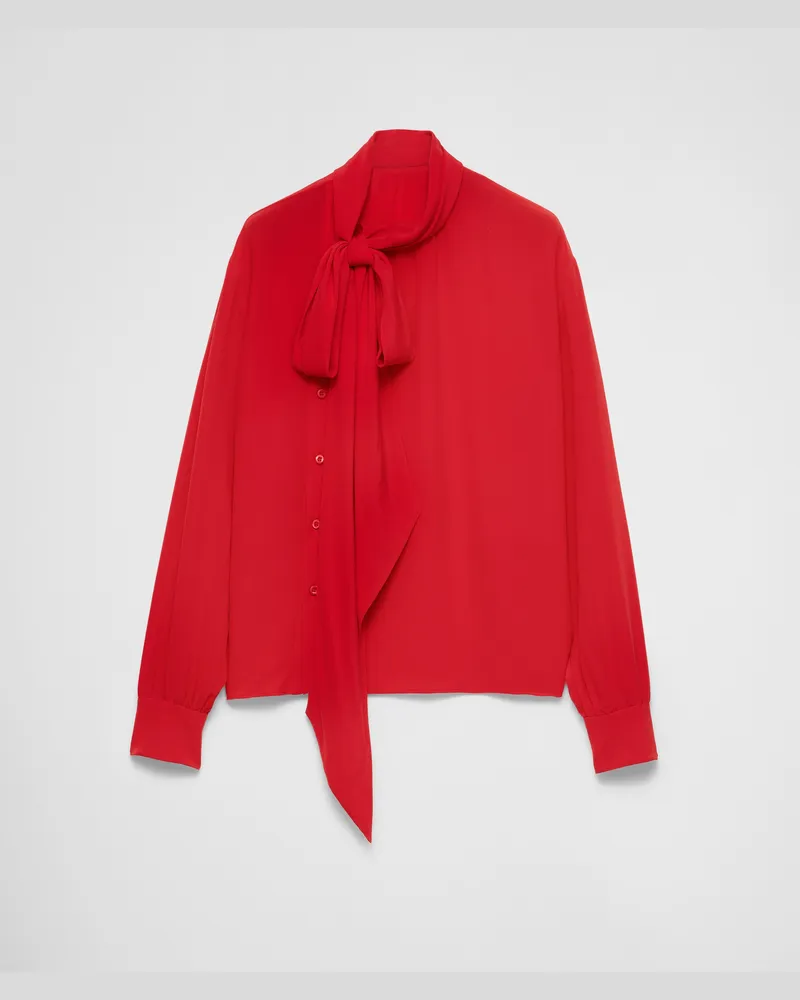 Prada Hemd aus Marocain Rot