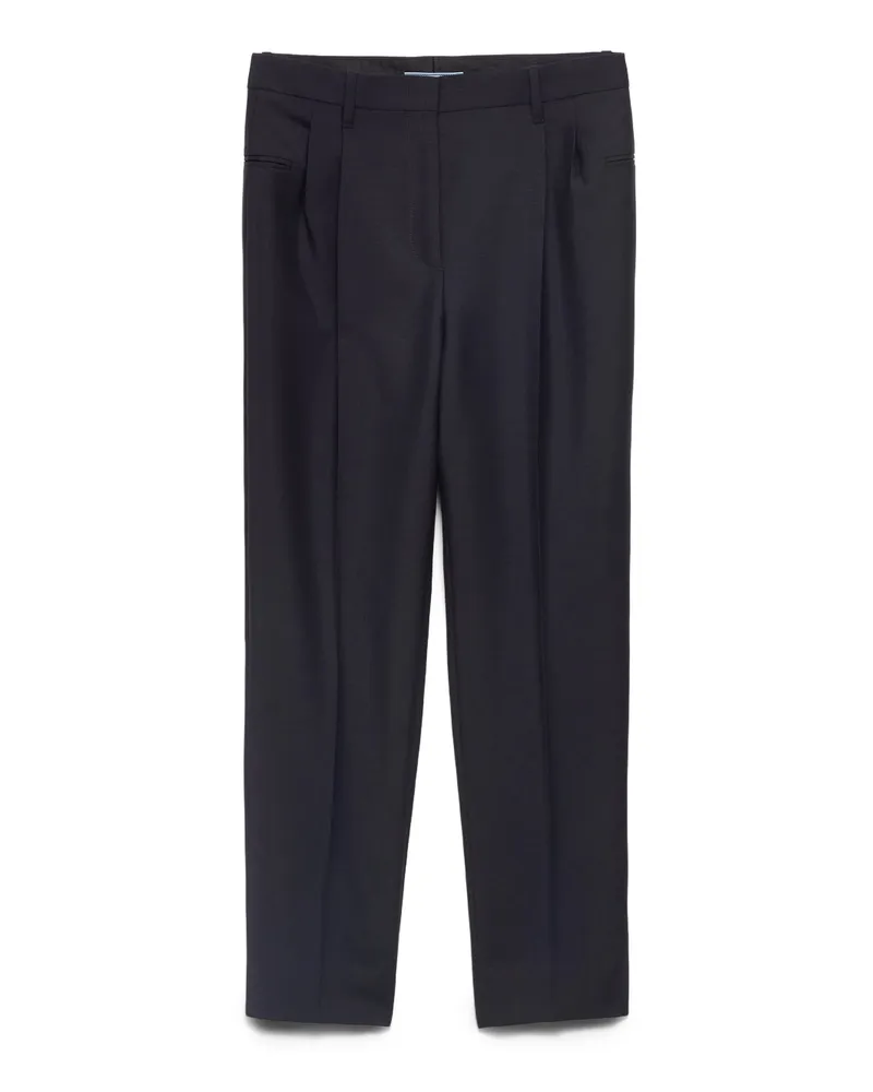 Prada Hose Aus Kid Mohair, Damen, Blau, Größe Blau