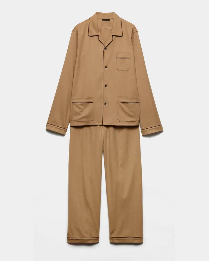 Prada Pyjama aus Kaschmir Kamelbraun