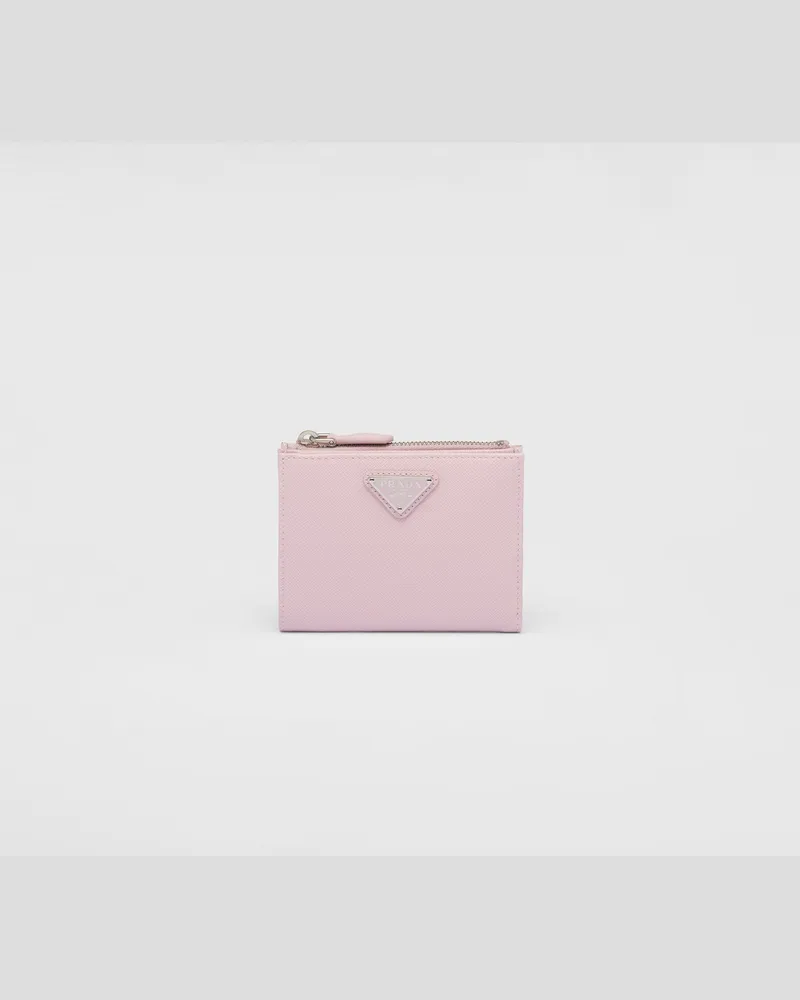 Prada Kleine Geldbörse aus Saffiano-Leder Alabaster