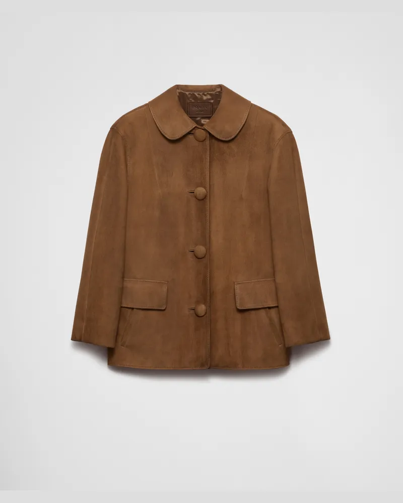 Prada Jacke aus Wildleder Hellbraun