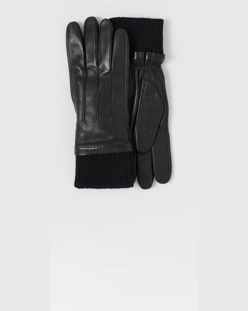 Prada Lederhandschuhe Schwarz