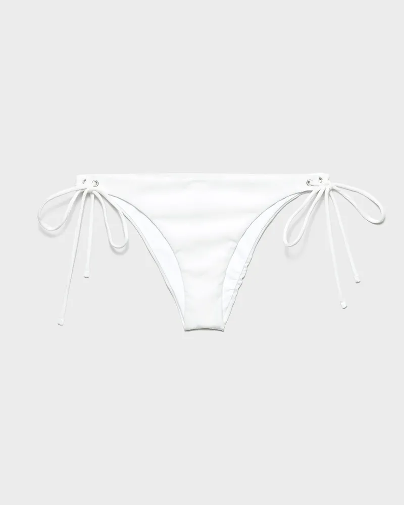 Prada Bikini-Slip aus Stretch-Jersey Weiss