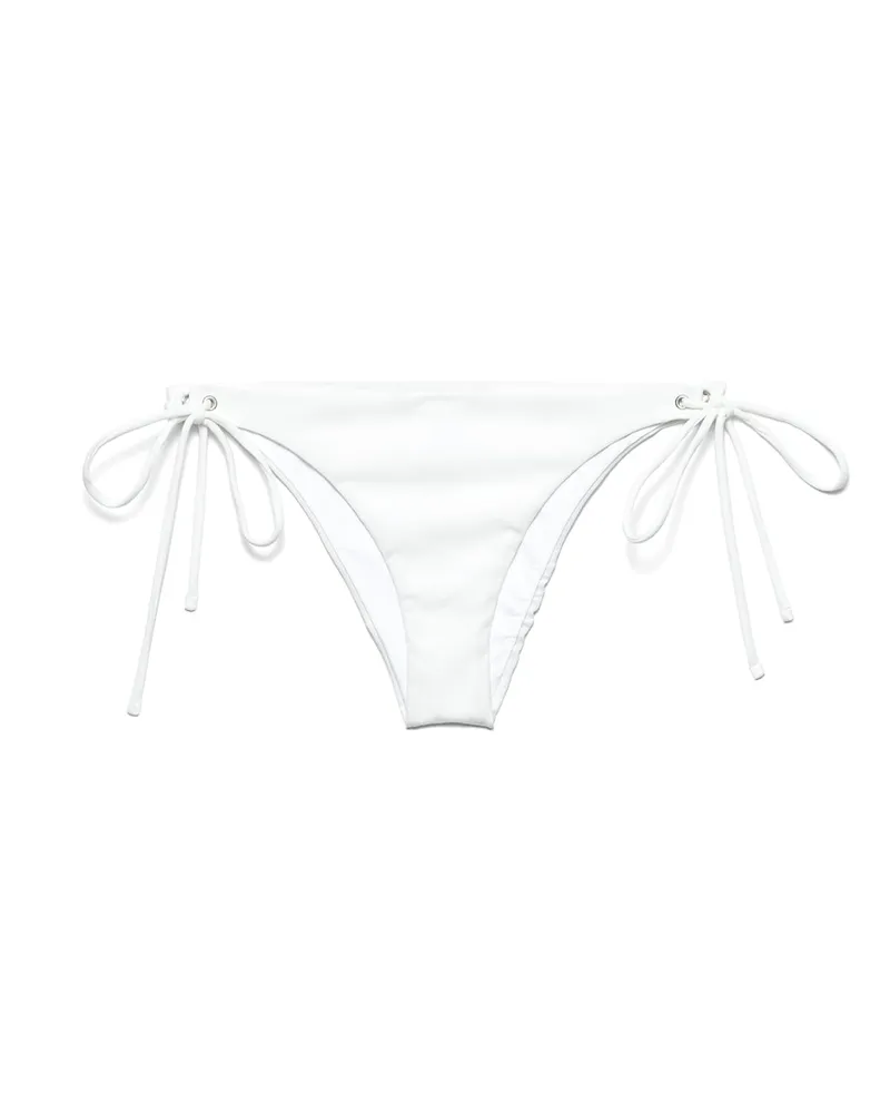 Prada Bikini-slip Aus Stretch-jersey, Damen, Weiss, Größe Weiss