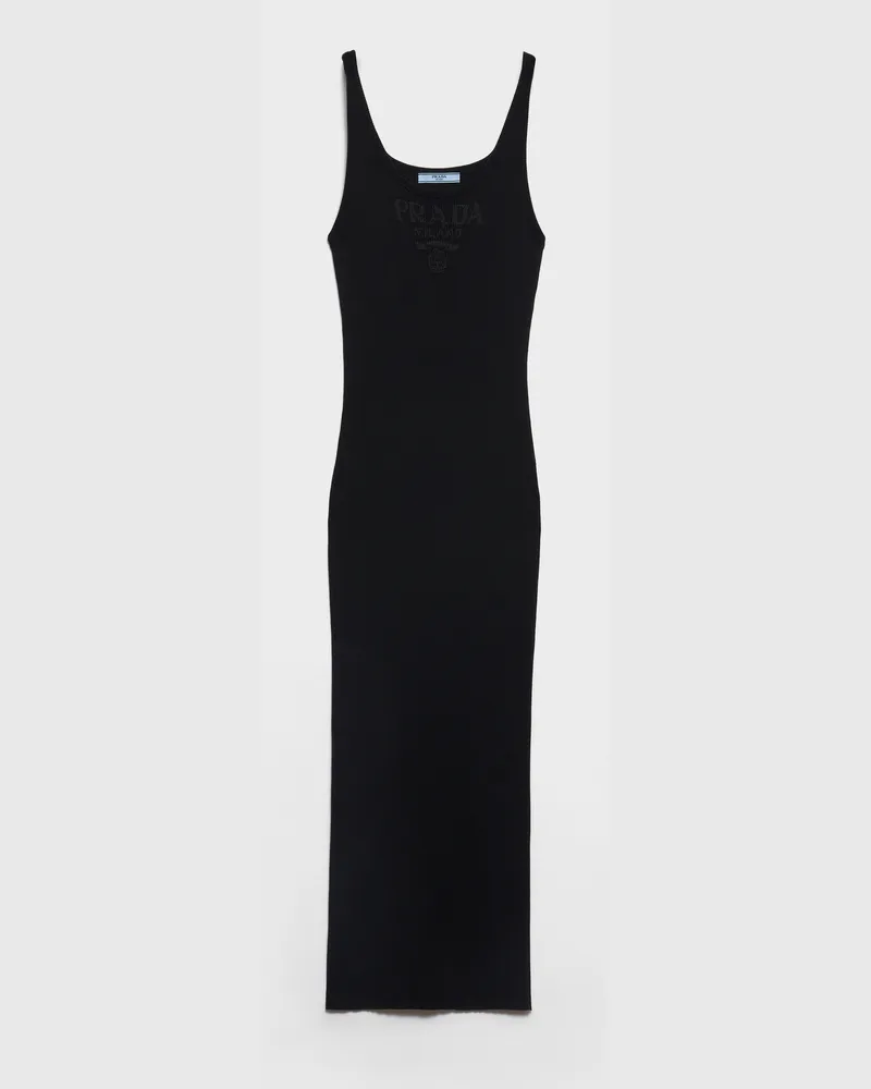 Prada Baumwollkleid Schwarz