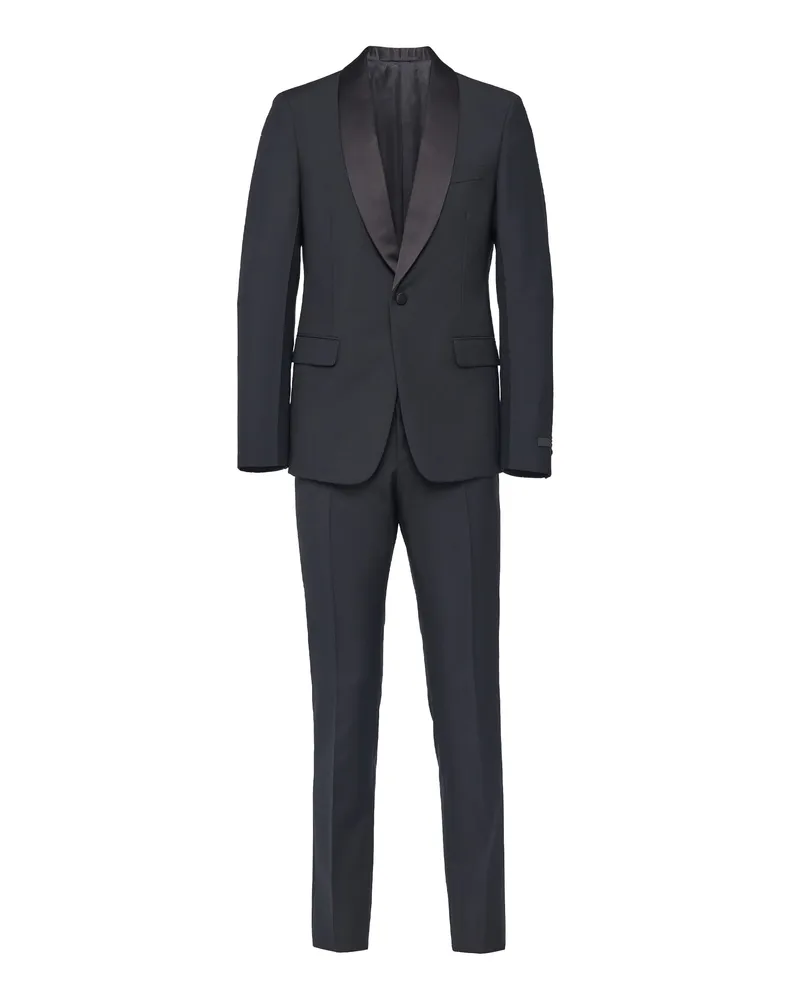 Prada Einreihiger Smoking Aus Wolle Und Mohair, Herren, Schwarz, Größe Schwarz