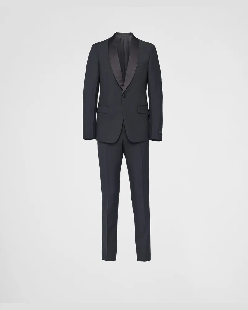 Prada Einreihiger Smoking aus Wolle und Mohair Schwarz