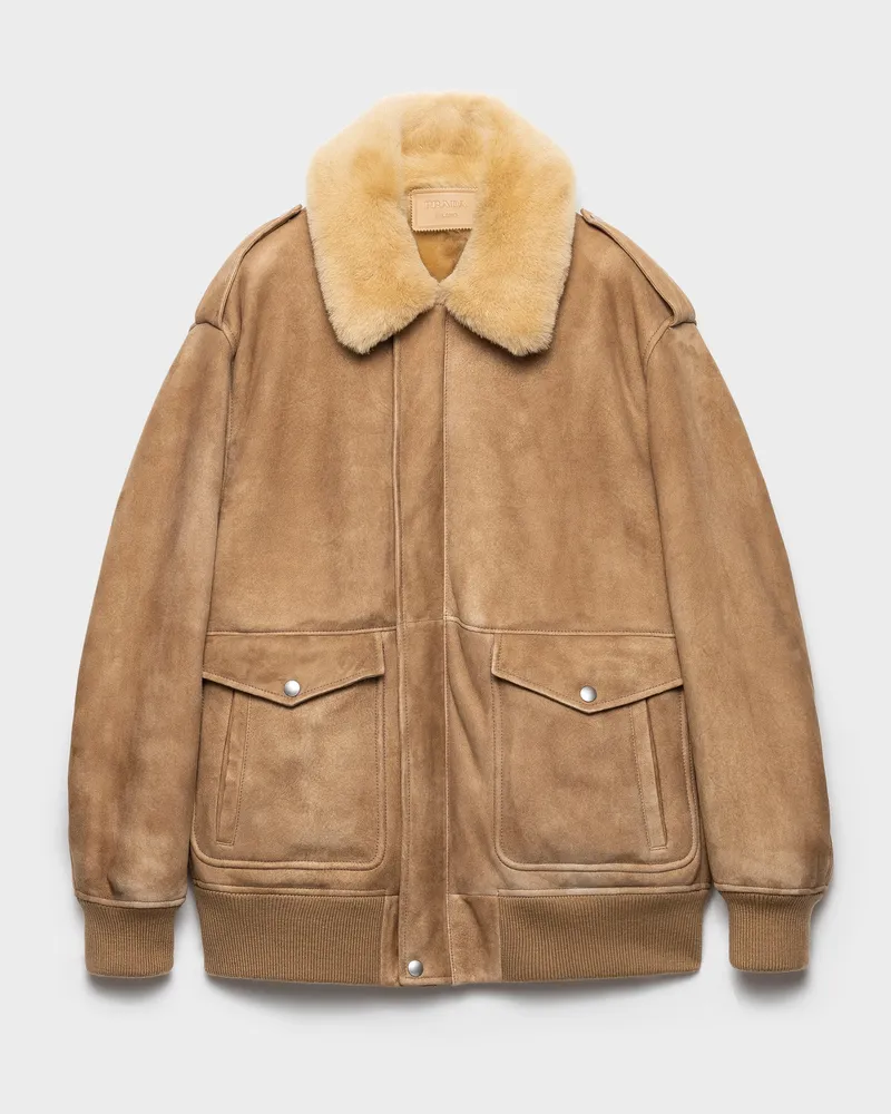 Prada Bomberjacke aus Lammfell Kordel