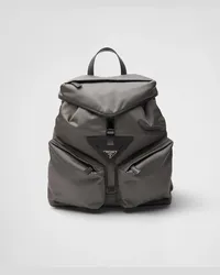 Prada Rucksack aus Re-Nylon und Leder Eisengrau