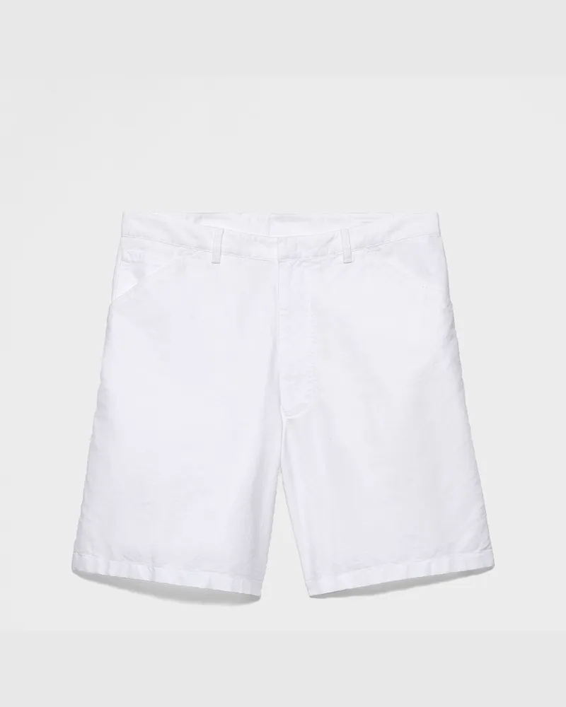 Prada Bermudas aus Baumwolle Weiss