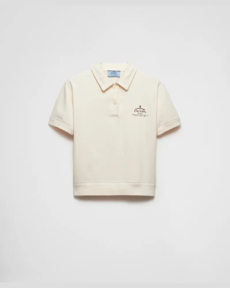 Prada Poloshirt aus Fleece Natur
