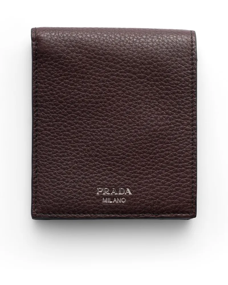 Prada Geldbörse Aus Leder, Herren, Brown Brown