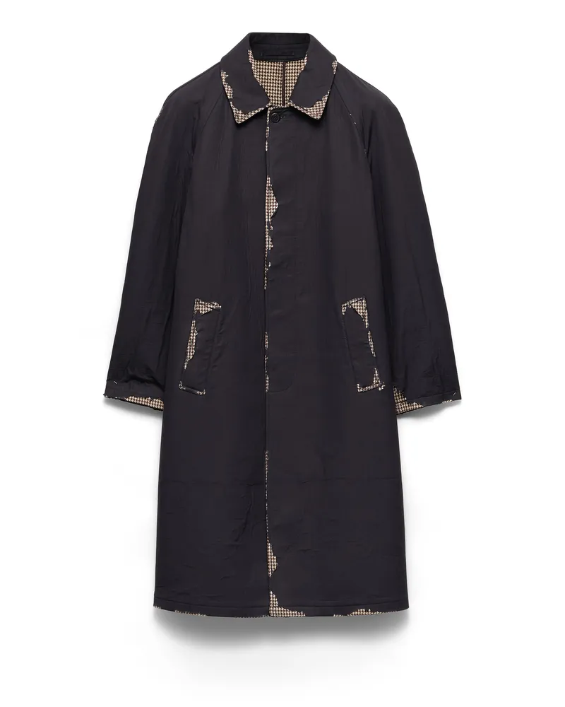 Prada Mantel Aus Verbundgewebe-devoré-baumwolle, Herren, Schwarz, Größe Schwarz