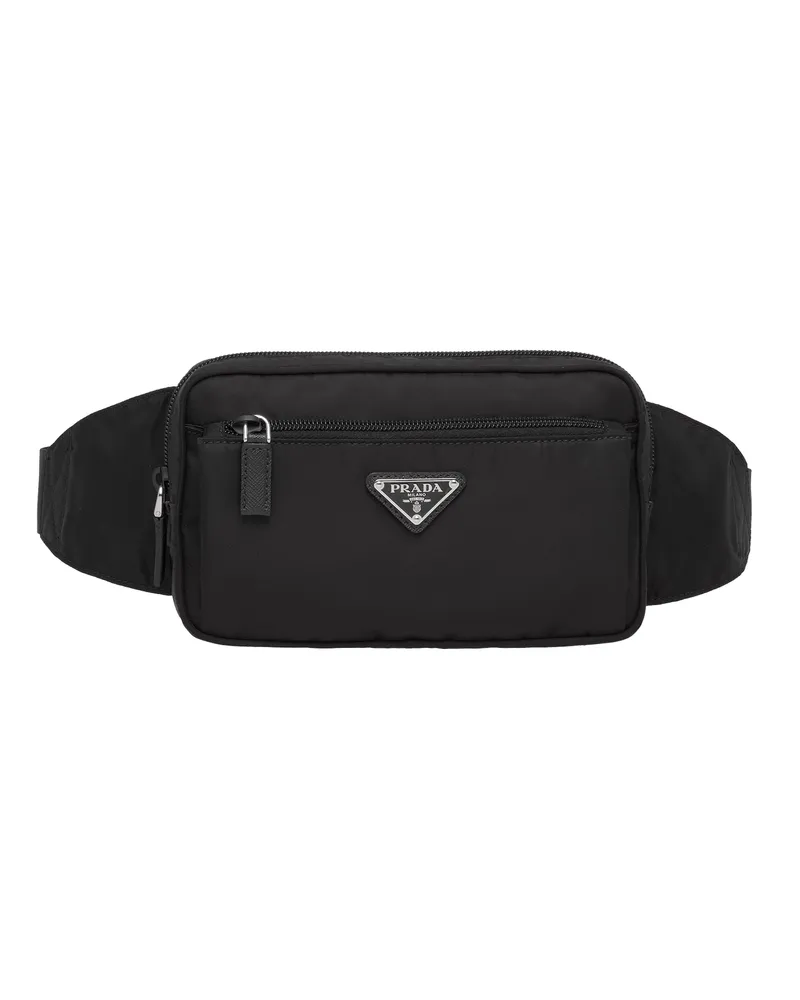 Prada Gürteltasche Aus Re-nylon Und Saffiano-leder, Herren, Schwarz Schwarz