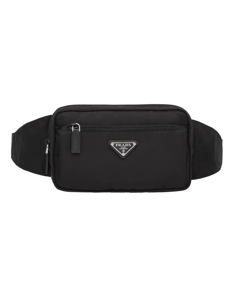 Prada Gürteltasche aus Re-Nylon und Saffiano-Leder Schwarz
