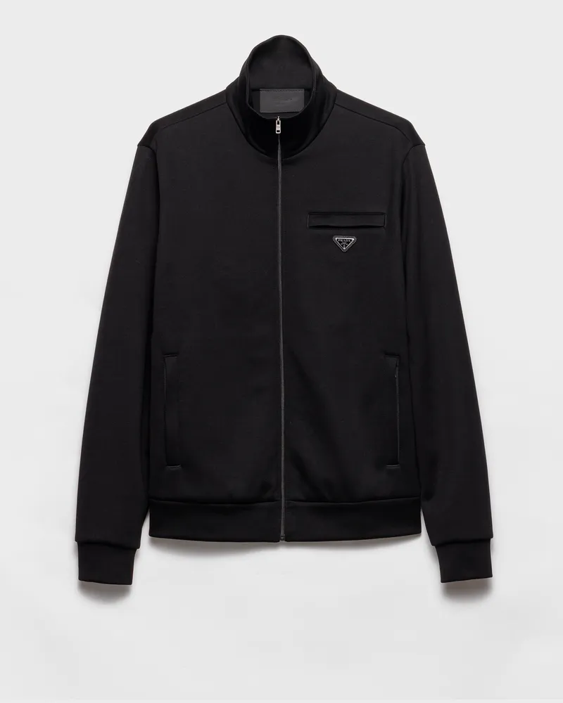 Prada Blousonjacke aus technischer Baumwolle Schwarz
