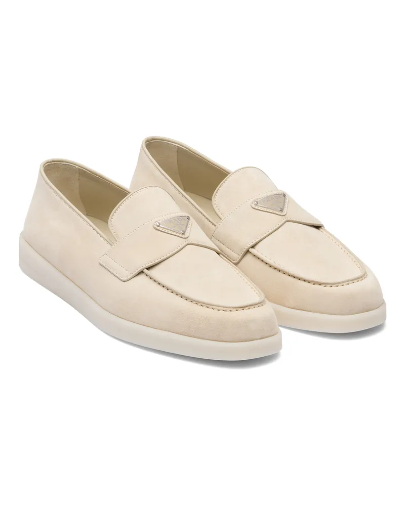 Prada Loafer Aus Wildleder, Herren, Wüstenbeige, Größe 6,5 Wüstenbeige