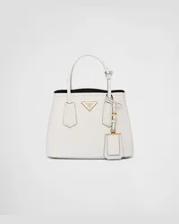 Prada Double Mini Bag aus Saffiano-Leder White