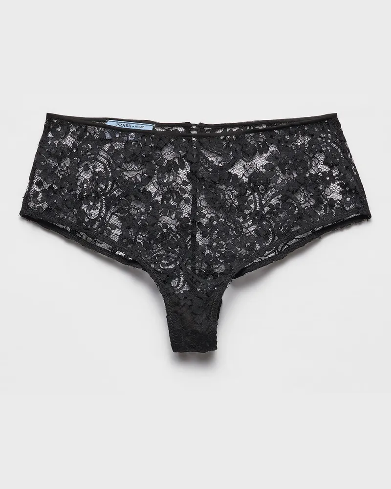 Prada Hipster-Slip aus Spitze Schwarz