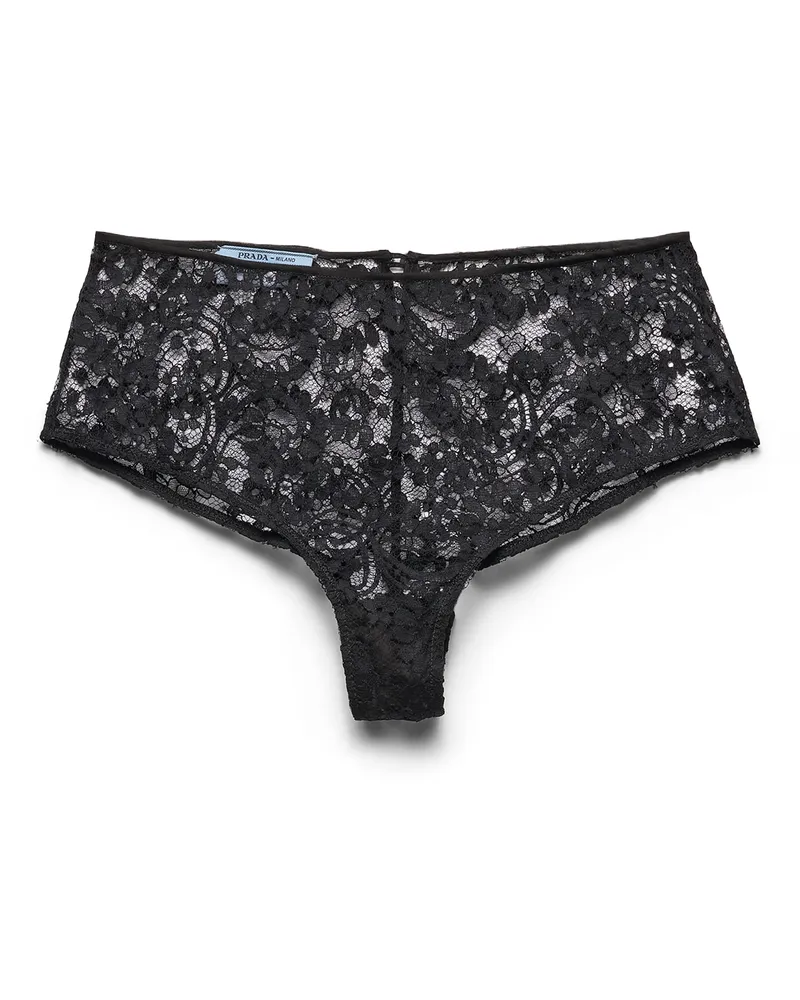 Prada Hipster-slip Aus Spitze, Damen, Schwarz, Größe Schwarz