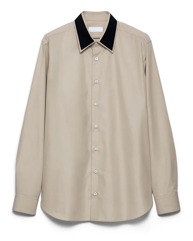 Prada Hemd Aus Baumwolle, Herren, Limette/blau, Größe Limette