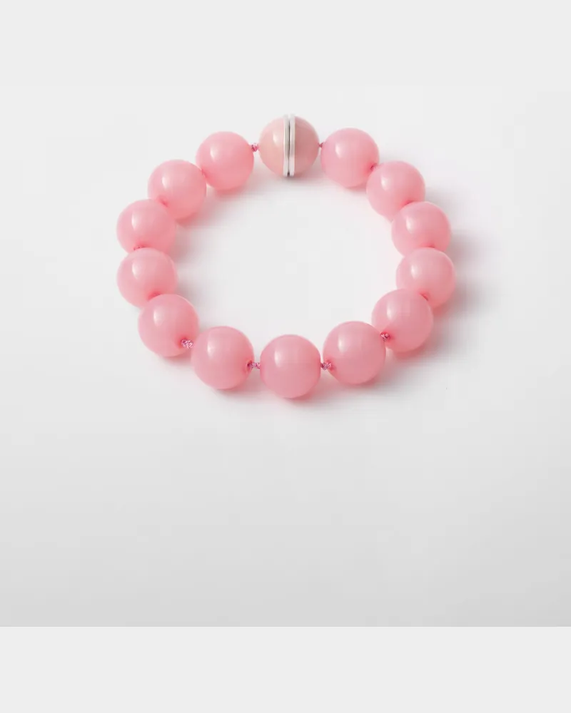 Prada Choker aus Plexiglas und Metall Rosafarben