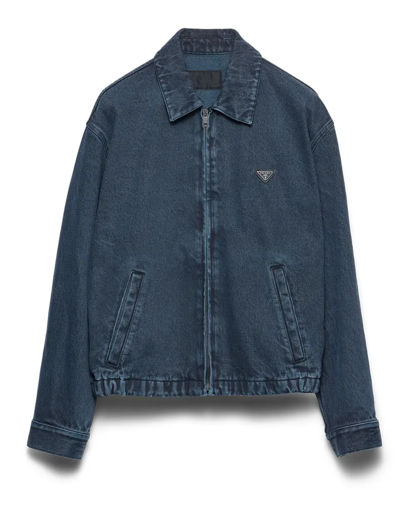 Prada Blousonjacke Aus Denim, Herren, Obsidian, Größe Obsidian