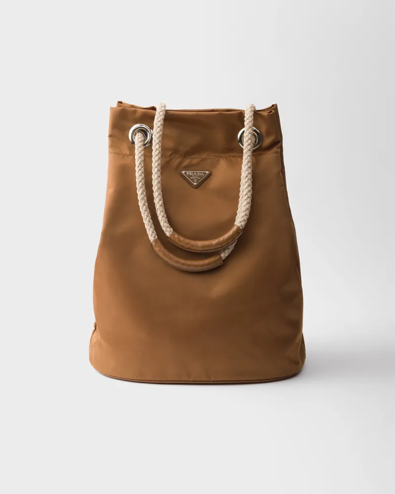 Prada Mariner Mittelgroße Tote Bag aus Re-Nylon Brandy