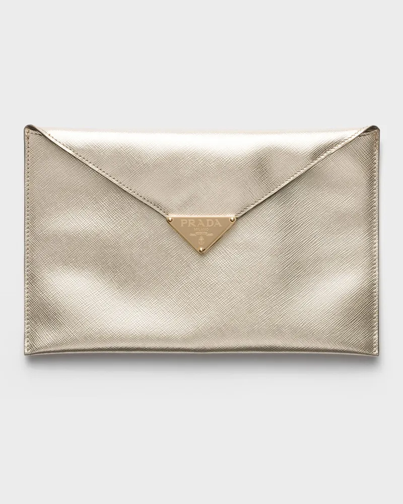 Prada Envelope-Clutch aus Saffiano-Leder Pyrit