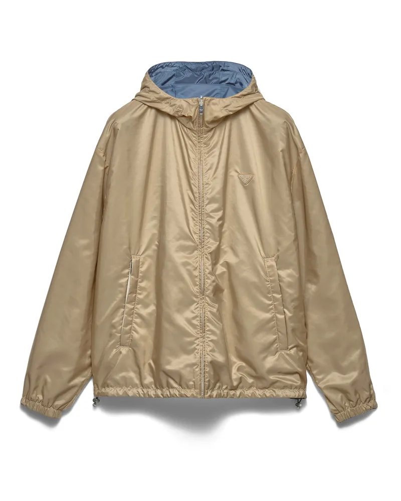 Prada Wendbare Jacke Aus Re-nylon, Herren, Camel/aviatorblau, Größe Camel