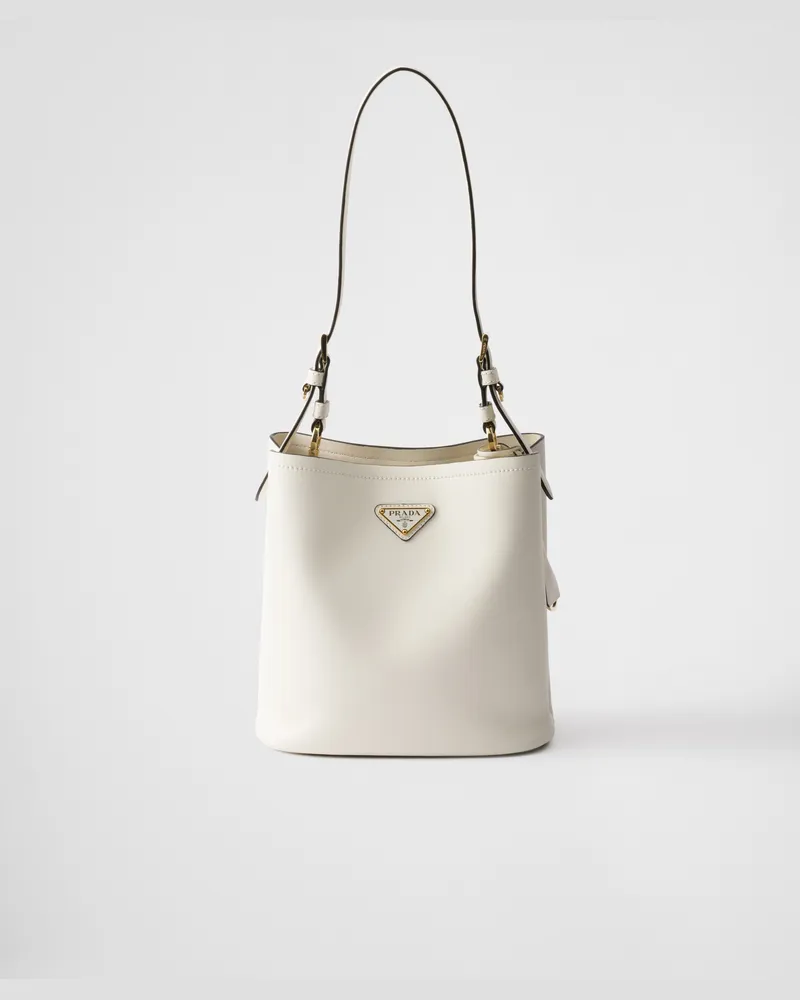 Prada Mittelgroße Tasche aus Leder Weiss