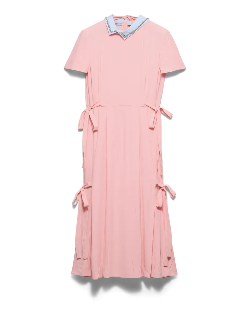 Prada Besticktes Kleid Aus Marocain-crêpe , Damen, Rosa, Größe Rosa