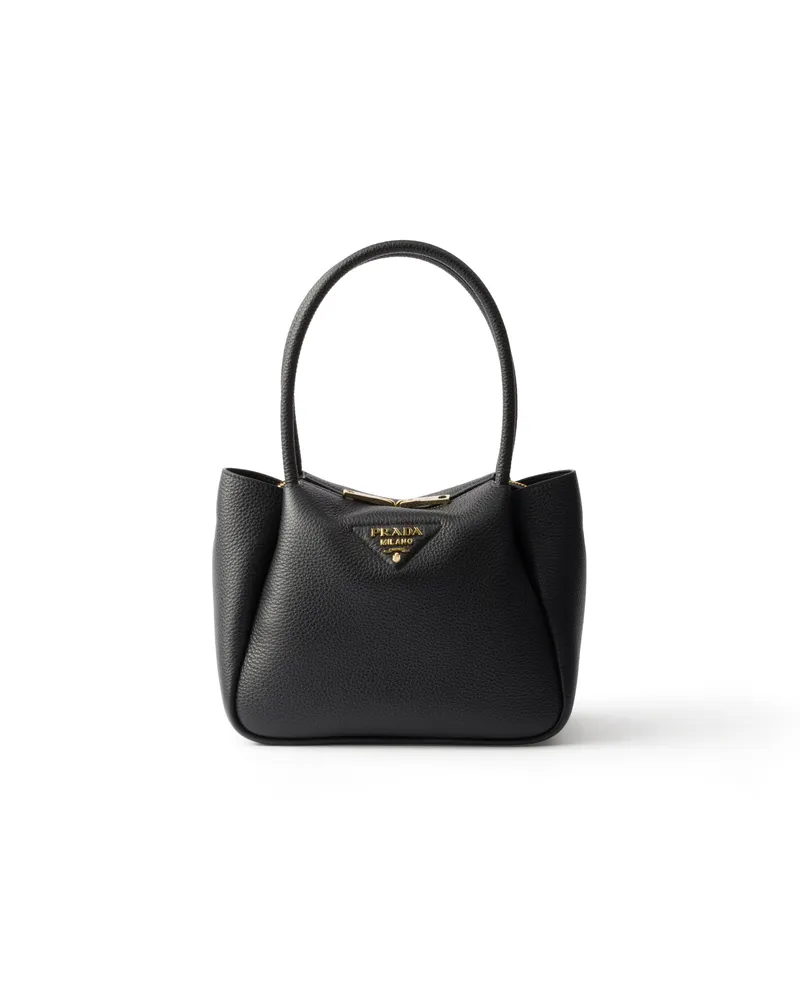 Prada Kleine Tasche Aus Leder, Damen, Schwarz Schwarz