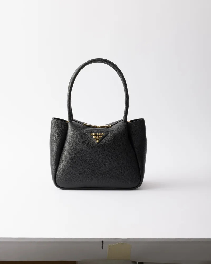Prada Kleine Tasche Aus Leder, Damen, Schwarz Schwarz