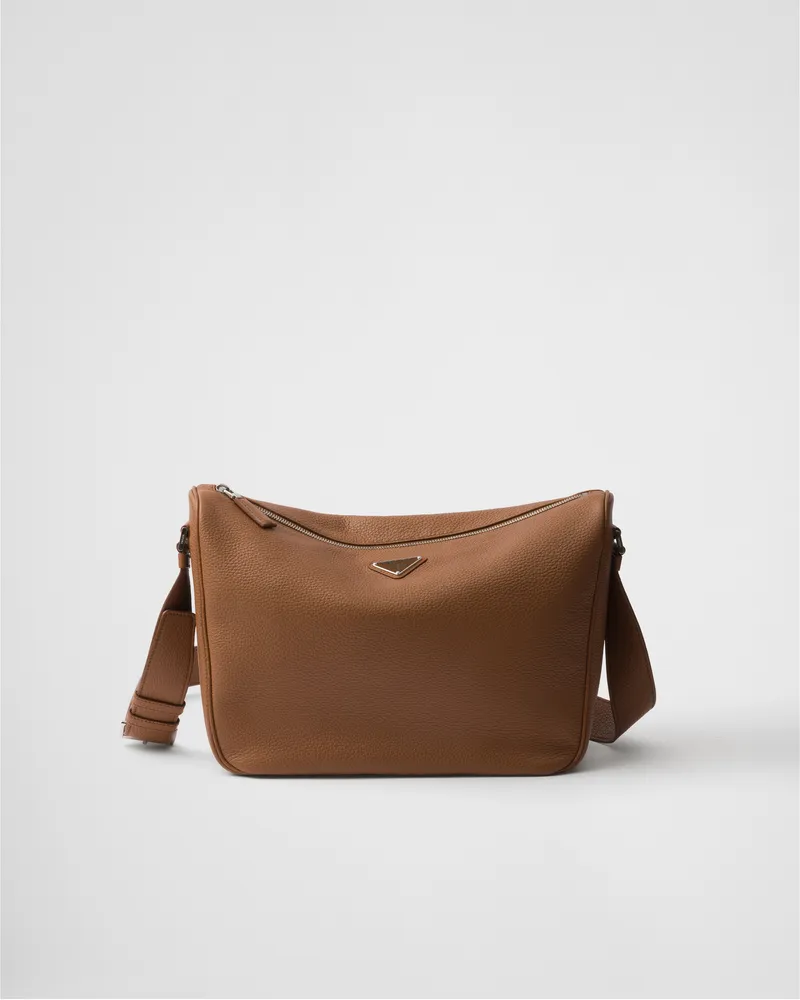 Prada Schultertasche aus Leder Cognac