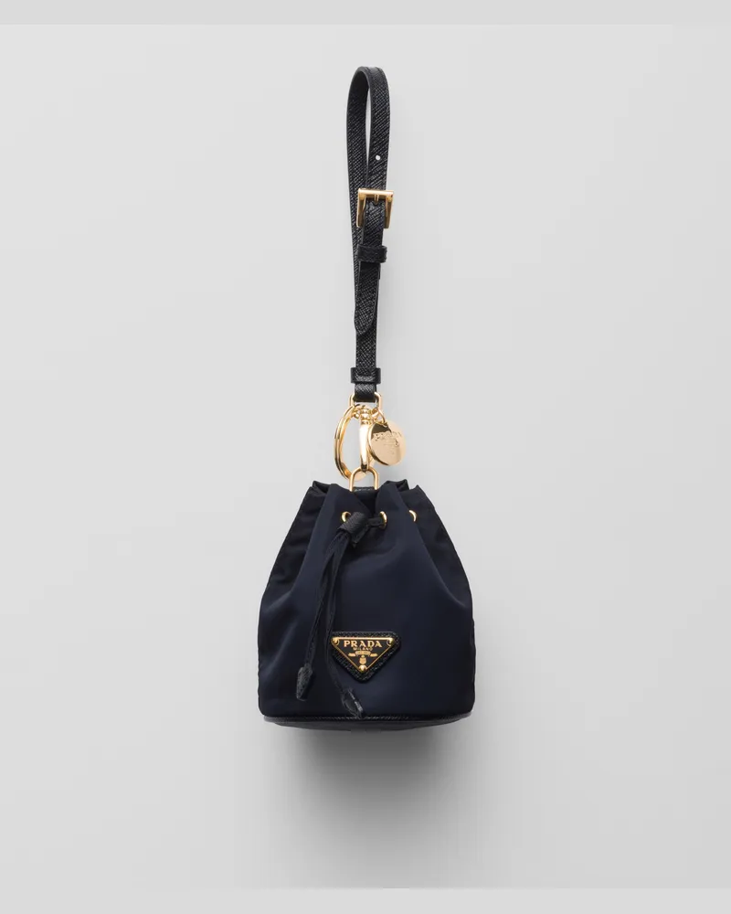 Prada Ikonischer Mini-Taschenanhänger aus Re-Nylon Blau