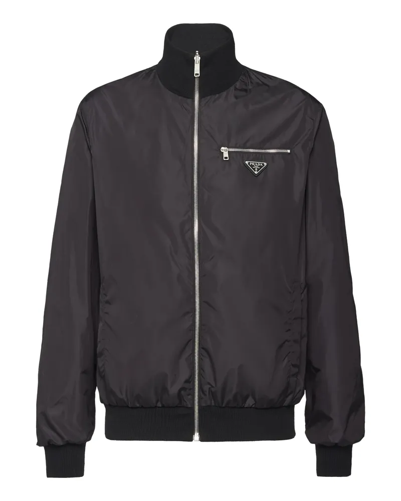 Prada Wendejacke Aus Wolle Und Re-nylon, Herren, Schwarz, Größe Schwarz