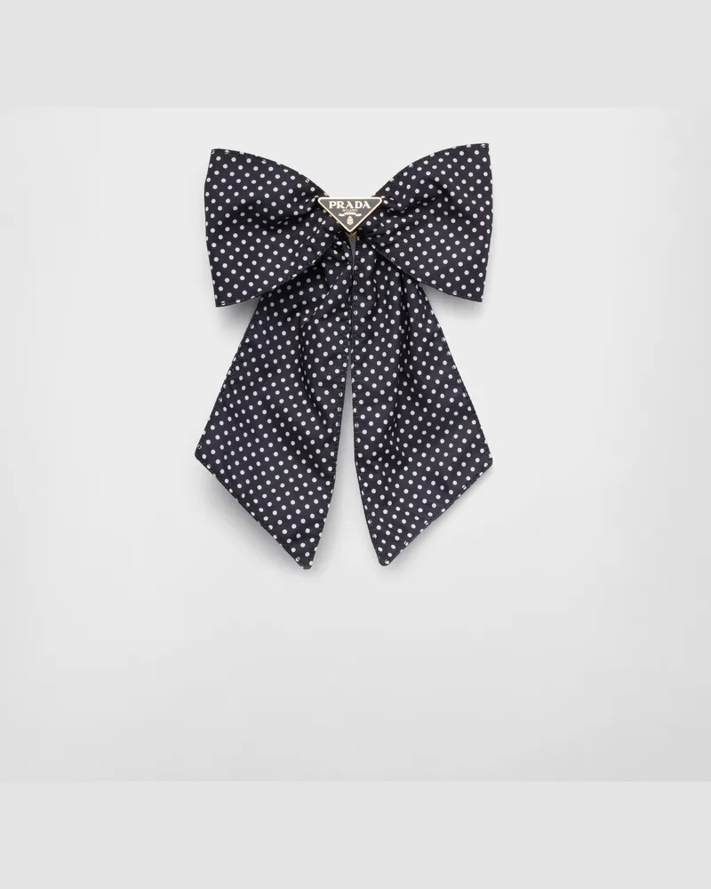 Prada Haarspange aus bedrucktem Re-Nylon Blau
